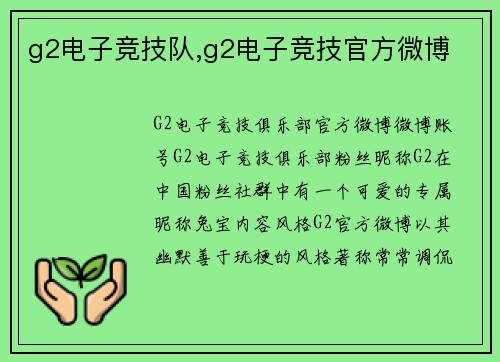 g2电子竞技队,g2电子竞技官方微博